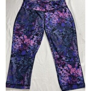 Danskin Now Pants Colorful Yoga Leggings Quick Dry Capri Floral Athletic Gym G